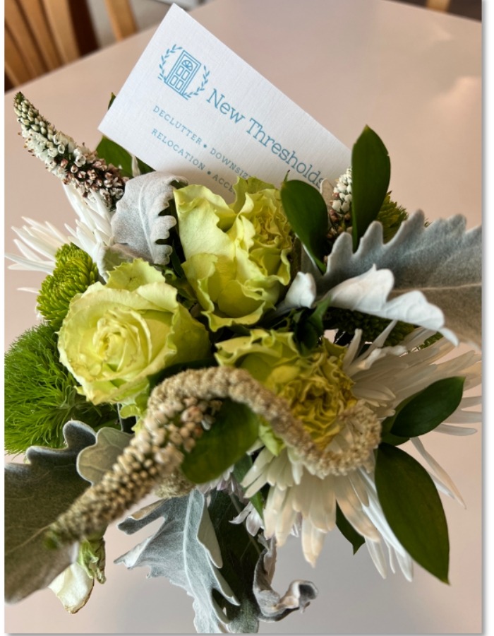 Flowers from New Thresholds in a new home