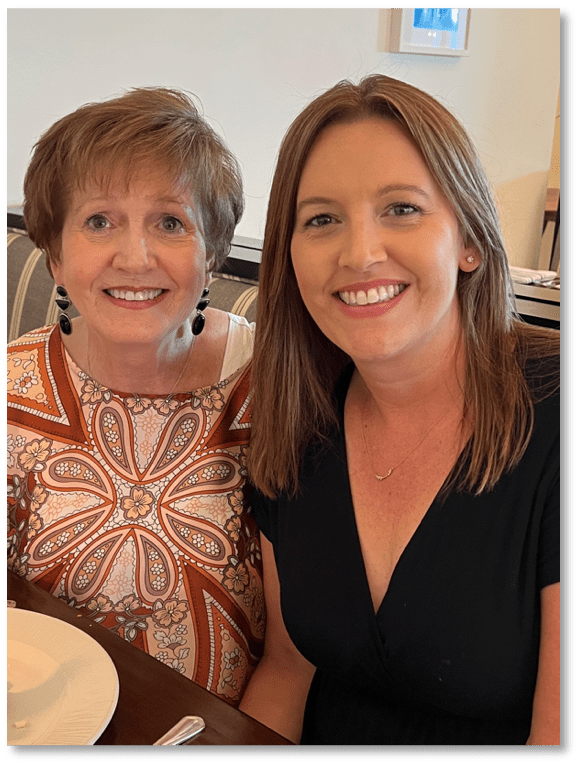 Julie Martin and Katherine Rush sitting together